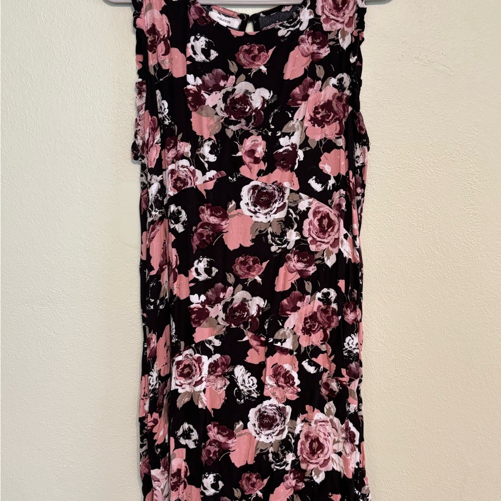 Maurices Black and Pink Floral Dress